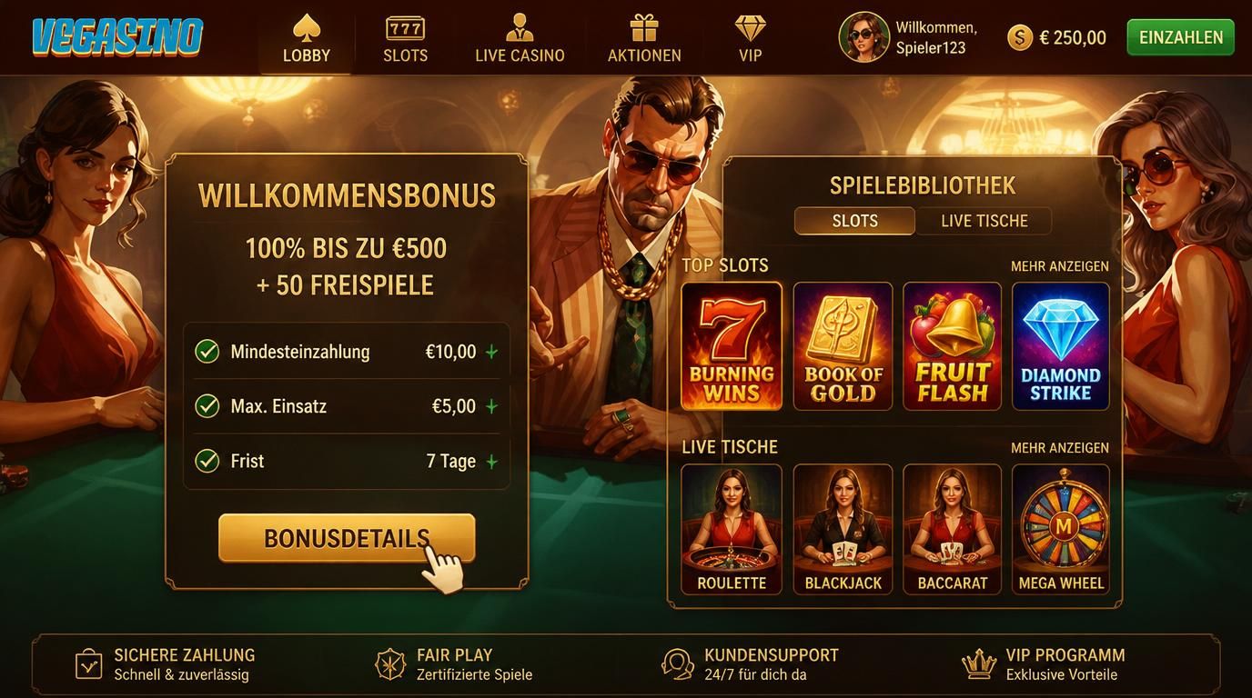  Übersicht Bonusbedingungen mit Spieleauswahl 